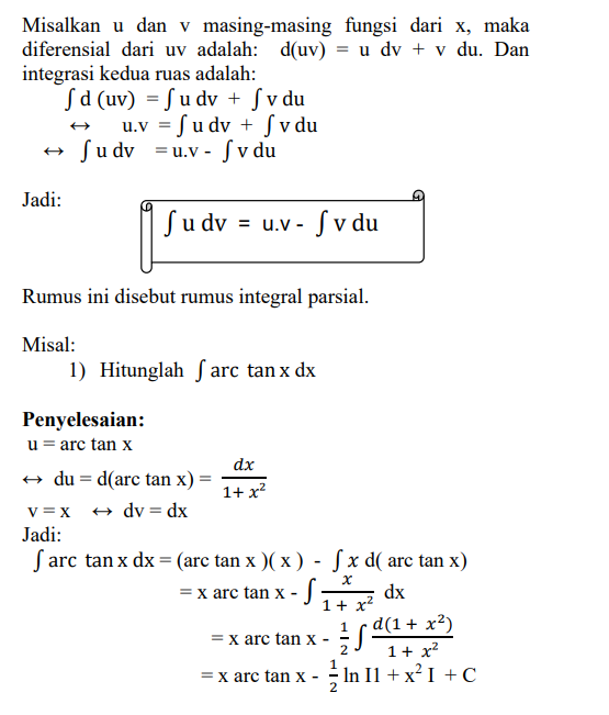 INTEGRAL TAK TENTU: INTEGRAL PARSIAL